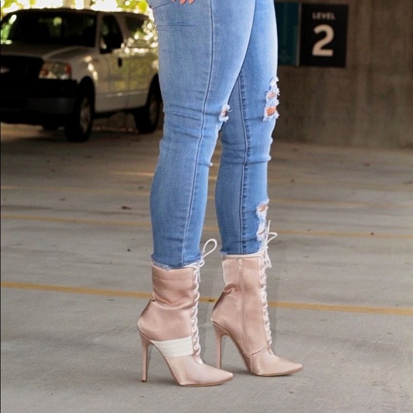 Lace up heeled booties hour sale - Picture 4 of 12